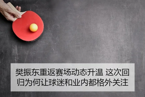 樊振东重返赛场动态升温 这次回归为何让球迷和业内都格外关注